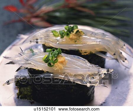 Shirauo, hand shaped sushi View Large Photo Image Stock Image - Shirauo, hand shaped sushi. Fotosearch