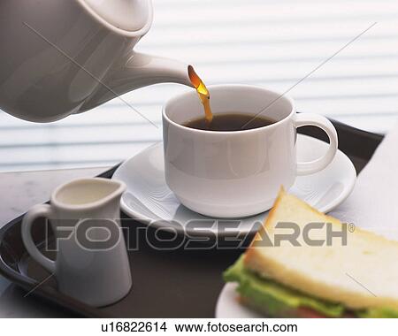Picture - American Coffee and Sandwich, Full Frame. Fotosearch