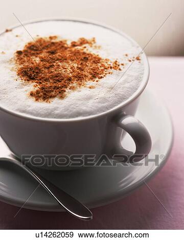 Close Up Image of Cappuccino with Cinnamon Powder, Full Frame, Close Up View Large Photo Image Stock Photo - Close Up Image of Cappuccino with Cinnamon Powder, Full Frame, Close Up. Fotosearch