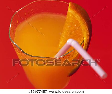 Stock Photo - Close Up Image of Orange Juice, High Angle View, Close Up, Full Frame. Fotosearch