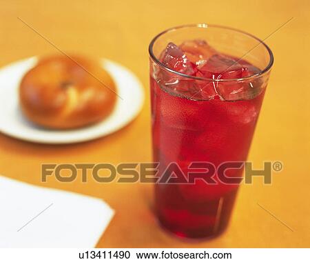 Stock Image - Grape Juice and Bread, Differential Focus, Full Frame. Fotosearch