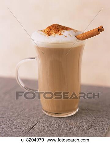 Stock Image - Ice Cafe Latte, Full Frame, Differential Focus. Fotosearch