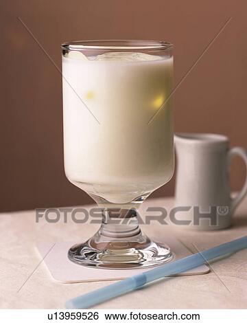 Stock Photograph - Ice Milk, Full Frame, Front View, Differential Focus. Fotosearch