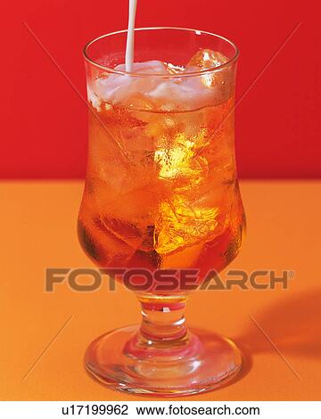 Stock Image - Ice Milk Tea, Full Frame. Fotosearch