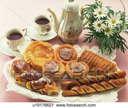 Stock Photo - Bread and Tea, High Angle View. Fotosearch