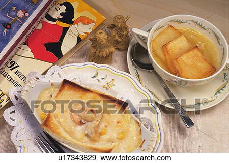 Stock Photo - Bread Gratin, High Angle View. Fotosearch