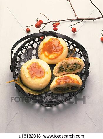 Country Style Oyaki, High Angle View View Large Photo Image Stock Photo - Country Style Oyaki, High Angle View. Fotosearch