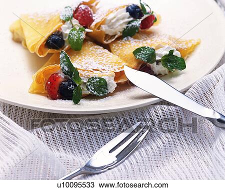 Stock Image - Crepe, High Angle View. Fotosearch
