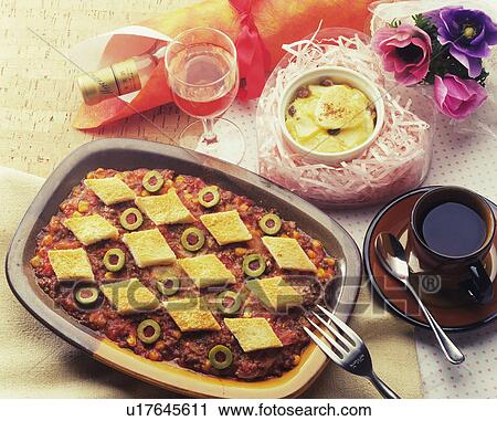 Crouton Meat Pie, High Angle View View Large Photo Image Stock Image - Crouton Meat Pie, High Angle View. Fotosearch
