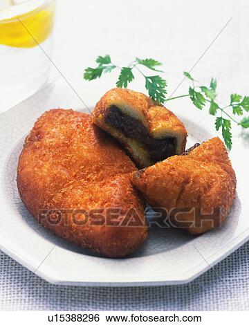 Deep Fried Sweet Bean Paste Bun, High Angle View View Large Photo Image Stock Photograph - Deep Fried Sweet Bean Paste Bun, High Angle View. Fotosearch