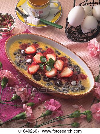 Fruit Gratin with Strawberry, High Angle View View Large Photo Image Stock Photo - Fruit Gratin with Strawberry, High Angle View. Fotosearch