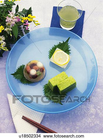 Picture - Japanese Sweets, High Angle View. Fotosearch