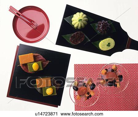 Japanese Sweets, High Angle View View Large Photo Image Stock Image - Japanese Sweets, High Angle View. Fotosearch