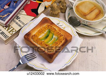 Stock Image - Pizza Toast, High Angle View. Fotosearch