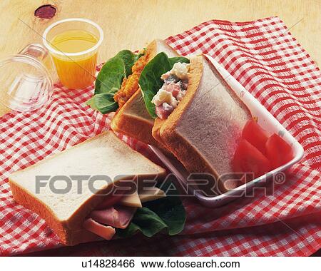 Stock Photograph - Sandwich, High Angle View. Fotosearch