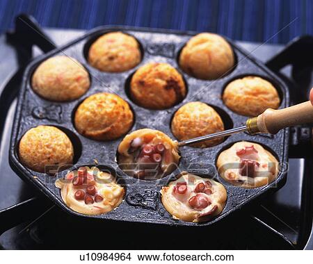 Picture - Takoyaki, High Angle View, Differential Focus. Fotosearch