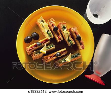 Stock Image - Toast Sandwich, High Angle View. Fotosearch