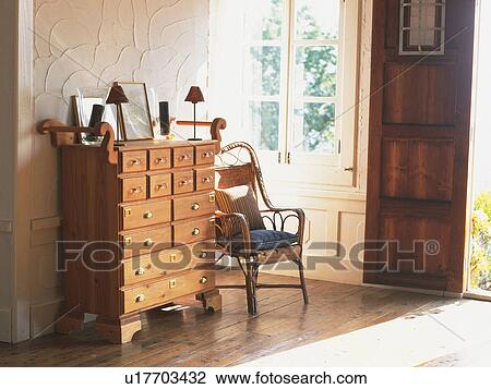 a Living Room With a Wooden Cupboard and a Chair On Parquet, Side View View Large Photo Image Stock Image - a Living Room With a Wooden Cupboard and a Chair On Parquet, Side View. Fotosearch