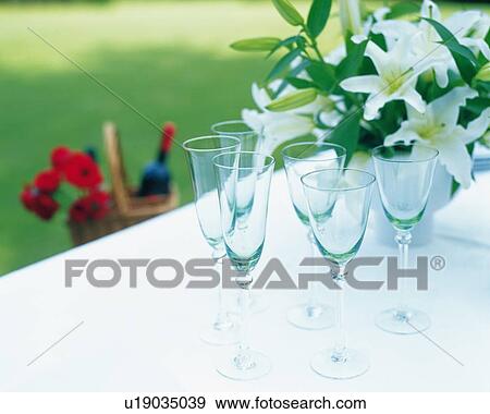 Six Empty Wineglasses View Large Photo Image Stock Photo - Six Empty Wineglasses. Fotosearch