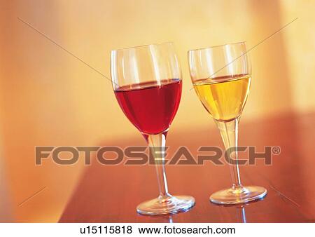 Two Wineglasses on A Table View Large Photo Image Stock Photo - Two Wineglasses on A Table. Fotosearch