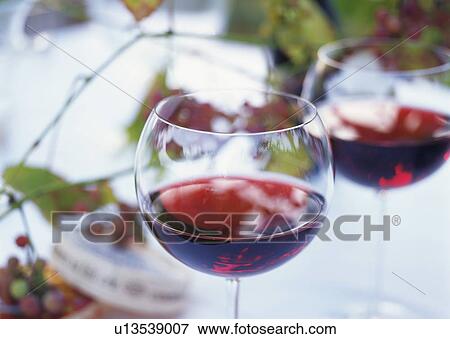Two Wineglasses, Red Wine View Large Photo Image Stock Photo - Two Wineglasses, Red Wine. Fotosearch
