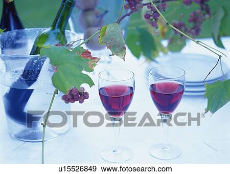 Stock Photo - Two Wineglasses, Red Wine. Fotosearch