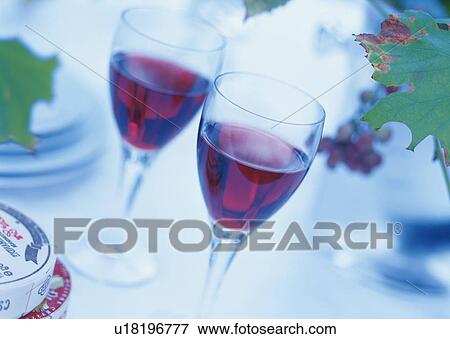 Stock Photo - Two Wineglasses, Red Wine. Fotosearch