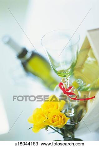 Wineglass and Yellow Rose View Large Photo Image Stock Image - Wineglass and Yellow Rose. Fotosearch