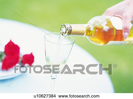 Picture - Wineglasses and White Wine. Fotosearch