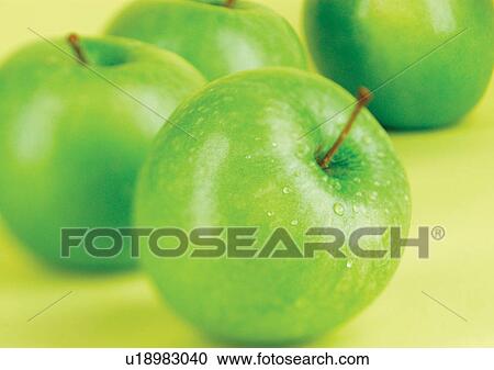 Stock Image - apple, close-up, blurred, abundance. Fotosearch