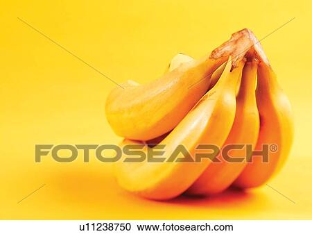 Stock Image - banana, close-up, display, fresh fruit. Fotosearch