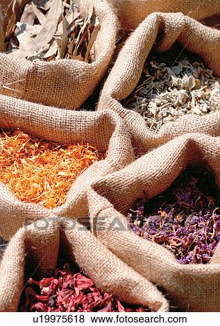 Stock Photo - Assorted, Day, Compartments, Bags, Aromatic. Fotosearch