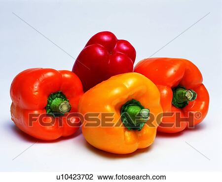 Stock Image - fresh, red, yellow pepper, vegetable, red pepper, yellow. Fotosearch