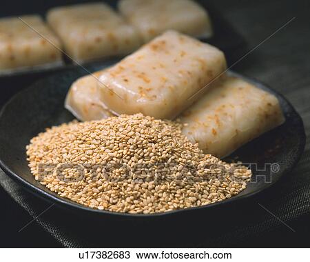 Stock Image - Sesame and Rice Cake. Fotosearch