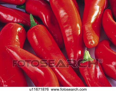 Stock Photograph - Ingredient, Ingredients, Food, Pepper, Peppers, Chili Pepper, Red Chlli Pepper. Fotosearch