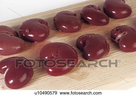 Stock Photo - Food, Meat, Raw, Raw meat, Kidney, Anatomy, Viscera. Fotosearch