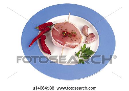Stock Photo - Food, Meat, Raw, Raw meat, Lamb, Chop, Lamb chop. Fotosearch