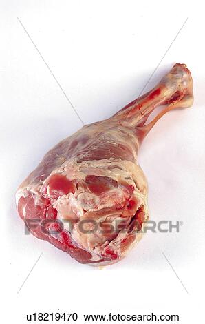 Stock Image - Food, Meat, Raw, Raw meat, Lamb, Leg, Leg of lamb. Fotosearch