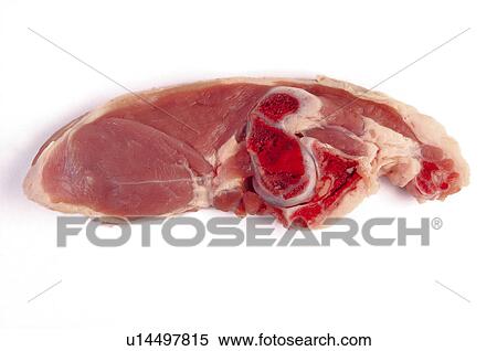 Stock Photography - Food, Meat, Raw, Raw meat, Lamb, Raw lamb, Chop. Fotosearch