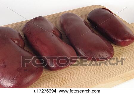 Picture - Food, Meat, Raw, Raw meat, Liver, Livers, Anatomy. Fotosearch