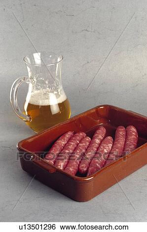 Stock Photograph - Food, Meat, Raw, Raw meat, Mince, Ground meat, Sausage. Fotosearch