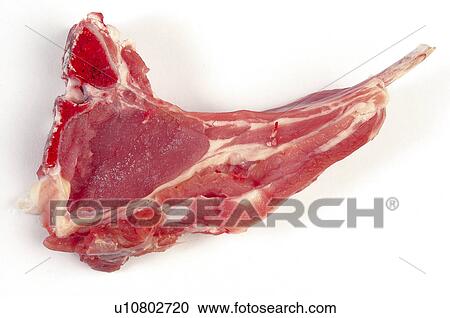 Stock Image - Food, Meat, Raw, Raw meat, Pork, Raw pork, Chop. Fotosearch