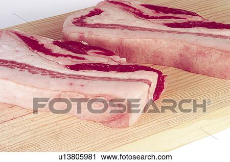 Food, Meat, Raw, Raw meat, Pork, Streaky bacon, Bacon View Large Photo Image Stock Image - Food, Meat, Raw, Raw meat, Pork, Streaky bacon, Bacon. Fotosearch
