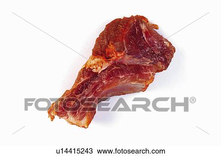 Stock Image - Food, Meat, Raw, Raw meat, Sparerib, Pork, Pork chop. Fotosearch
