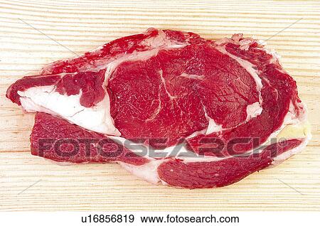 Stock Photo - Food, Meat, Raw, Raw meat, Veal, Steak, Veal steak. Fotosearch