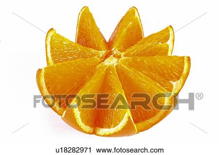 Stock Image - Fruit, Orange, Orange fruit, One, Round, Circle, Peel. Fotosearch