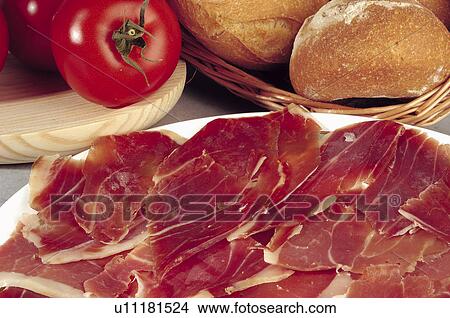 Picture - Cold meat, Cold cut, Cold meats, Cold cuts, Appetizer, Appetizers, Food. Fotosearch
