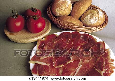 Picture - Cold meat, Cold cut, Cold meats, Cold cuts, Appetizer, Appetizers, Food. Fotosearch