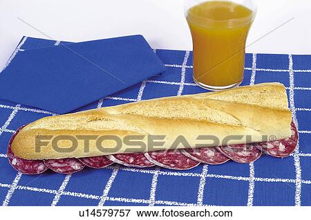 Stock Photo - Cold meat, Cold cut, Cold meats, Cold cuts, Appetizer, Appetizers, Food. Fotosearch