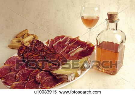 Stock Photography - Cold meat, Cold cut, Cold meats, Cold cuts, Appetizer, Appetizers, Food. Fotosearch